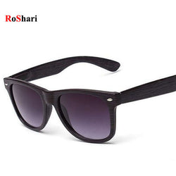RoShari Bamboo Wood men Sunglasses Women Brand Designer Black Frame Vintage Sport women sun glasses men Oculos Gafas De Sol T38
