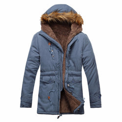 2016 New Winter Jacket Men Warm Parka Down Coat Fur Collar Windproof Long Cotton Jacket Men Thickening Hooded Parka Plus Size