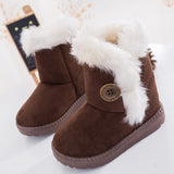 2017 Winter Children Boots Bailey Button Thick Warm Shoes Plush Suede Boys Girls Snow Boots Kids Boots Australia Shoes Baby Shoe