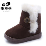 2017 Winter Children Boots Bailey Button Thick Warm Shoes Plush Suede Boys Girls Snow Boots Kids Boots Australia Shoes Baby Shoe