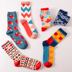 Colour men/women crew cotton happy socks british style casual harajuku designer brand fashion novelty art for couple funny