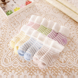 Baby Socks 2016 New Winter Striped Terry Socks Thick Warm Children Infant Boys and Girls Baby Socks Cotton Newborn Socks 6Colors