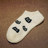 CAT Warm comfortable cotton bamboo fiber girl women's socks ankle low female invisible  color girl boy hosier 1pair=2pcs WS66