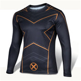 Marvel Super Heroes Avenger Batman T shirt Men Compression Armour Base Layer Long Sleeve Thermal Under Top Fitness XS-8XL