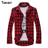 TANGNEST Men Plaid Shirt Camisas 2017 New Arrival Men's Fashion Plaid Long-sleeved Shirt Male Casual High Quality Shirt MCL1555