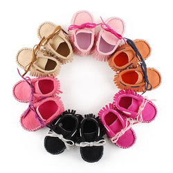 Spring Newborn Girls Fringe Anti-skid First Walkers Autumn Bowknot Kids Girl Cack Slip On Shallow Shoes