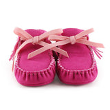 Spring Newborn Girls Fringe Anti-skid First Walkers Autumn Bowknot Kids Girl Cack Slip On Shallow Shoes