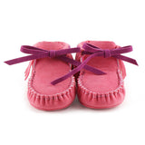 Spring Newborn Girls Fringe Anti-skid First Walkers Autumn Bowknot Kids Girl Cack Slip On Shallow Shoes