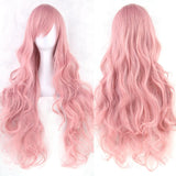 20 Colors Women Heat Resistant Pink Black Blue Red Yellow White Blonde Purple Wavy Cosplay Wigs 80cm