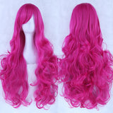 20 Colors Women Heat Resistant Pink Black Blue Red Yellow White Blonde Purple Wavy Cosplay Wigs 80cm