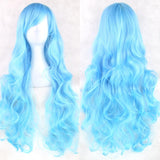 20 Colors Women Heat Resistant Pink Black Blue Red Yellow White Blonde Purple Wavy Cosplay Wigs 80cm