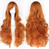 20 Colors Women Heat Resistant Pink Black Blue Red Yellow White Blonde Purple Wavy Cosplay Wigs 80cm