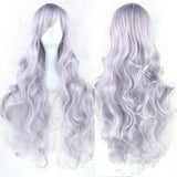 20 Colors Women Heat Resistant Pink Black Blue Red Yellow White Blonde Purple Wavy Cosplay Wigs 80cm