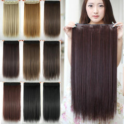 Women Hair Extensions Black Brown Blonde Natural Straight 60cm Long High Tempreture Synthetic Woman Hair Extension Hairpiece