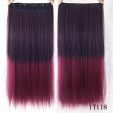 Women Hair Extensions Black Brown Blonde Natural Straight 60cm Long High Tempreture Synthetic Woman Hair Extension Hairpiece