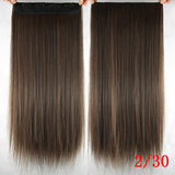 Women Hair Extensions Black Brown Blonde Natural Straight 60cm Long High Tempreture Synthetic Woman Hair Extension Hairpiece