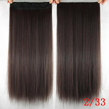 Women Hair Extensions Black Brown Blonde Natural Straight 60cm Long High Tempreture Synthetic Woman Hair Extension Hairpiece