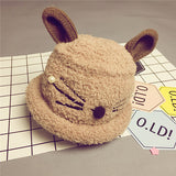 2016 New Arrival Cute Cat Design Hat Winter Wool Cap Baby Boys/Girls Cute Hat  New Fashion Warming Plush Child Hat