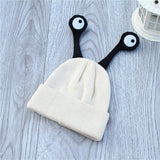 New Fashion 2016 Unique Design Children's  Hat Two Horns Insect Cartoon Cap Cute Baby Elastic knitted Wool Cap