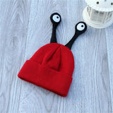 New Fashion 2016 Unique Design Children's  Hat Two Horns Insect Cartoon Cap Cute Baby Elastic knitted Wool Cap
