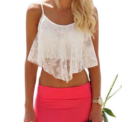 Summer Style Crop Top Fashion Sexy Women Lace Floral Hollow Out Top For Women Girl U Vintage Croptops Sportwears #LN