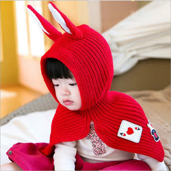 2016 Unique Design Winter Cartoon Rabbit Child Wool hats Baby Kids Warm Knitted Hat  Age for 1-4 years old