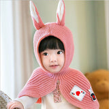 2016 Unique Design Winter Cartoon Rabbit Child Wool hats Baby Kids Warm Knitted Hat  Age for 1-4 years old