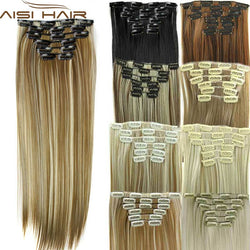 Synthetic Hair with Clips 16 Clip in Hair Extensions False Hair Hairpieces Synthetic 23