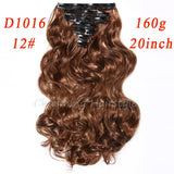 Clips in Hair Extension Long Curly Fake hair pieces 16 clip 160g 7pcs/set in false hair extensions Multicolor Cheap hairpiece