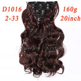 Clips in Hair Extension Long Curly Fake hair pieces 16 clip 160g 7pcs/set in false hair extensions Multicolor Cheap hairpiece