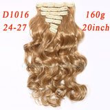 Clips in Hair Extension Long Curly Fake hair pieces 16 clip 160g 7pcs/set in false hair extensions Multicolor Cheap hairpiece