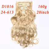 Clips in Hair Extension Long Curly Fake hair pieces 16 clip 160g 7pcs/set in false hair extensions Multicolor Cheap hairpiece