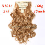 Clips in Hair Extension Long Curly Fake hair pieces 16 clip 160g 7pcs/set in false hair extensions Multicolor Cheap hairpiece