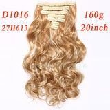 Clips in Hair Extension Long Curly Fake hair pieces 16 clip 160g 7pcs/set in false hair extensions Multicolor Cheap hairpiece