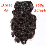 Clips in Hair Extension Long Curly Fake hair pieces 16 clip 160g 7pcs/set in false hair extensions Multicolor Cheap hairpiece