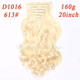 Clips in Hair Extension Long Curly Fake hair pieces 16 clip 160g 7pcs/set in false hair extensions Multicolor Cheap hairpiece