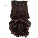 False Hair Extensions Synthetic Hair with Clip 8pcs 18 Clips in Hair Extension 20" Long Curly  Hairpiece Heat Resistant Hair