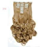False Hair Extensions Synthetic Hair with Clip 8pcs 18 Clips in Hair Extension 20" Long Curly  Hairpiece Heat Resistant Hair