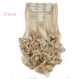 False Hair Extensions Synthetic Hair with Clip 8pcs 18 Clips in Hair Extension 20" Long Curly  Hairpiece Heat Resistant Hair