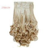 False Hair Extensions Synthetic Hair with Clip 8pcs 18 Clips in Hair Extension 20" Long Curly  Hairpiece Heat Resistant Hair