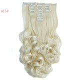 False Hair Extensions Synthetic Hair with Clip 8pcs 18 Clips in Hair Extension 20" Long Curly  Hairpiece Heat Resistant Hair