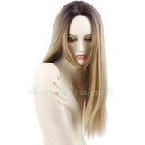 Grey Ombre Wig False Hair Synthetic Wigs for Black Women 26" Long Straight Natural Cheap Hair  jenner Gray Wig Female Hair