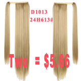 pony Tails ponytails hair pieces 22" Synthetic Hair Long Cruly Clip In Ribbon Ponytail Hair Extensions curly Hairpiece Fake Hair