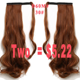 pony Tails ponytails hair pieces 22" Synthetic Hair Long Cruly Clip In Ribbon Ponytail Hair Extensions curly Hairpiece Fake Hair