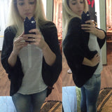 IMC Women's Batwing Top Knit Cape Cardigan three quarter sleeve Knitwear