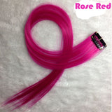 20 Inches  16 Color Synthetic Hair Extension Long Straight Clip In Hair Extensions Heat Resistant Colorful Hairpiece