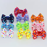 5pair/10Pcs 2 Inch Ribbon Hairbow Girls hair top hair clip For Girl Dot/Print Bow Hairpin Baby Children accessories gum for hair