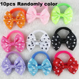5pair/10Pcs 2 Inch Ribbon Hairbow Girls hair top hair clip For Girl Dot/Print Bow Hairpin Baby Children accessories gum for hair