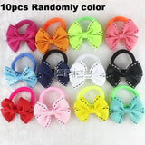 5pair/10Pcs 2 Inch Ribbon Hairbow Girls hair top hair clip For Girl Dot/Print Bow Hairpin Baby Children accessories gum for hair