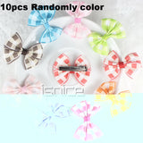 5pair/10Pcs 2 Inch Ribbon Hairbow Girls hair top hair clip For Girl Dot/Print Bow Hairpin Baby Children accessories gum for hair